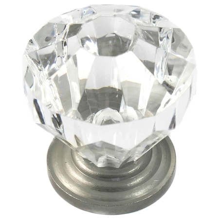 Laurey 1 1/4" Acrystal Knob -w/ Satin Pewter Base 82159